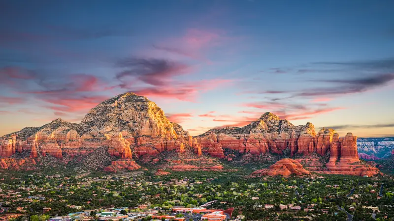 Arizona red rock landscape at sunset